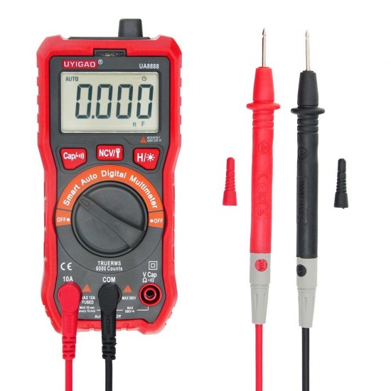 UA8888 Red Backlight Display Automatic Digital Multimeter DC/AC Voltage Current Meter Multimetro Digital