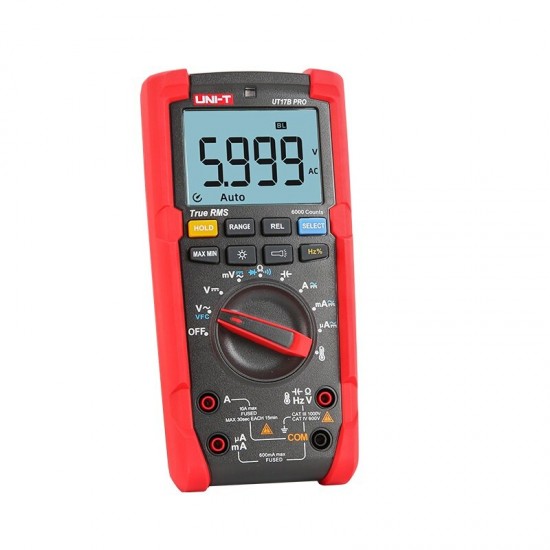 True RMS Digital Multimeter Auto-Ranging Multitester High Accuracy Universal Meter 6000 Counts Backlit LCD VOM with Flashlight VFC Mode