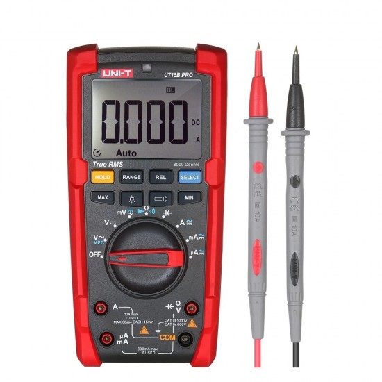 True RMS Digital Multimeter Auto-Ranging Multitester High Accuracy Universal Meter 6000 Counts Backlit LCD VOM with Flashlight VFC Mode