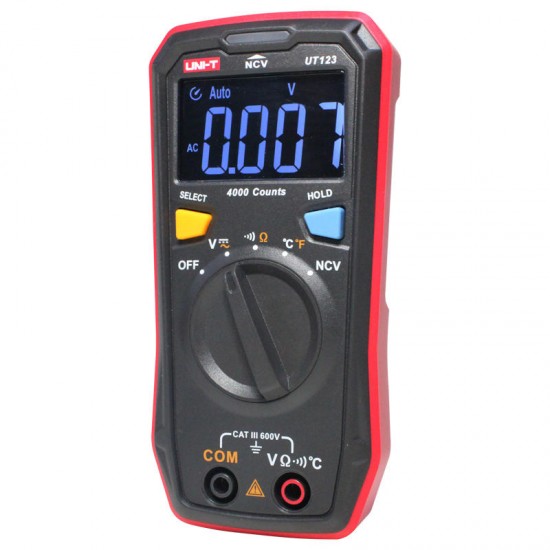 UT123 3999 Counts Residential Multimeter HD ENTB Color Screen AC/DC Current and Voltage Test Resistance+Continuty+NVC+C/F Test Full Featured Protection Intelligent Battery Detection Function