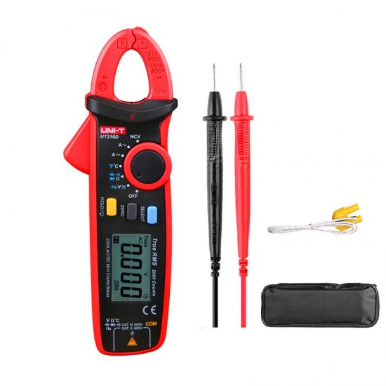 UT210D Digital Clamp Meter Temperature Measurement Auto Range Capacitance Multimeter AC/DC Current Voltage Resistance Meters