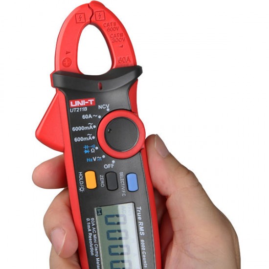 UT211B Multifunction 6000 Count True RMS Mini Clamp Meter Multimeter with V.F.C. NCV Test & Zero Mode