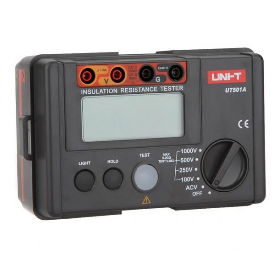 UT501A 1000V Insulation Resistance Meter Ground Tester MegOhmmeter Volt Meterr with LCD Backlight