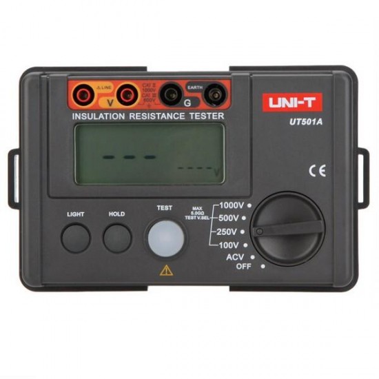 UT501A 1000V Insulation Resistance Meter Ground Tester MegOhmmeter Volt Meterr with LCD Backlight UT501A 1000V Insulation Resistance Meter Ground Tester MegOhmmeter Volt Meterr with LCD Backlight