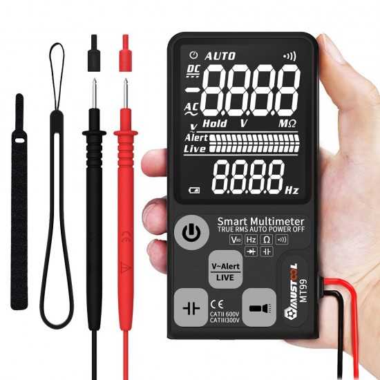 Upgraded MT99 True RMS 9999 Counts Digital Multimeter Ultra-large EBTN LCD Screen 3-Line Display Fully Auto-Range Smart DMM