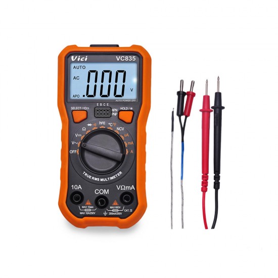 VC835 3 1/2 Auto Range LCD Display True RMS Digital Multimeter Non-contact Voltage NCV Detect with Data Hold