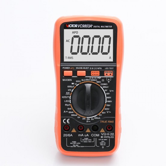 VC9803 High-Precision Digital Multimeter Backlight Display LCD Screen AC/DC Voltage Current Resistance Capacitance Diode Triode Tester VC9803 High-Precision Digital Multimeter Backlight Display LCD Screen AC/DC Voltage Current Resistance Capacitance Diode Triode Tester