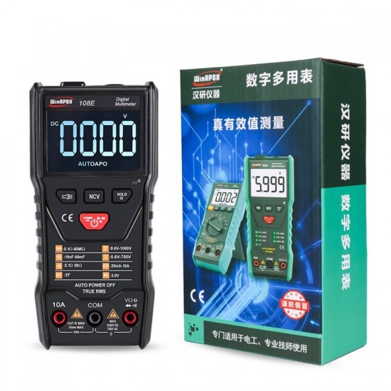 108E 6000 Counts Automatic Scanning Ture RMS Digital Multimeter Automatic Identification Test AC/DC Voltage Current Resistance Continous Measurement