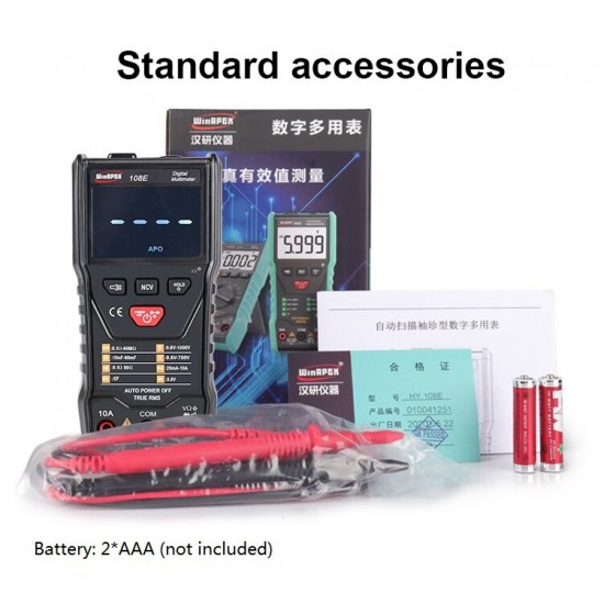 108E 6000 Counts Automatic Scanning Ture RMS Digital Multimeter Automatic Identification Test AC/DC Voltage Current Resistance Continous Measurement