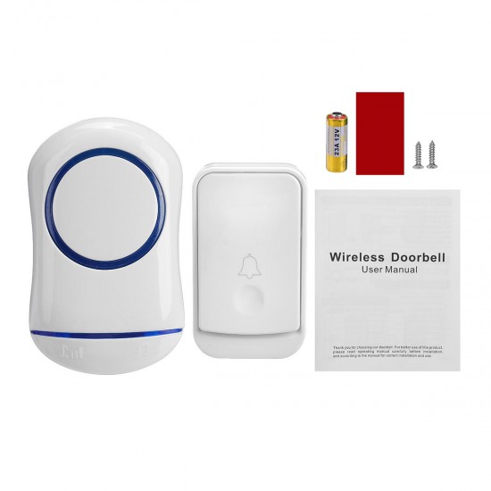 200M Waterproof Wireless Doorbell 32 Songs Plugin ReceiverTransmitter