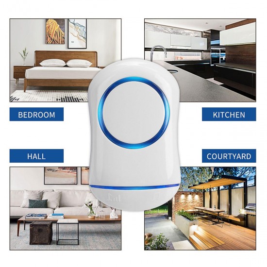 200M Waterproof Wireless Doorbell 32 Songs Plugin ReceiverTransmitter