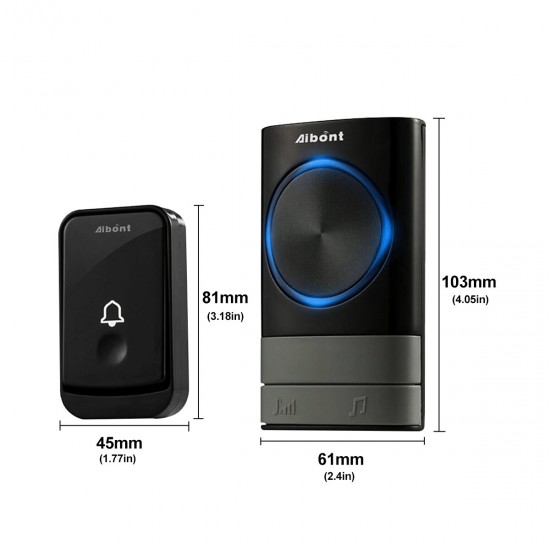 3Pcs Smart Wireless Doorbell 45 Songs Polyphonic Ringtones & 200m Transmission