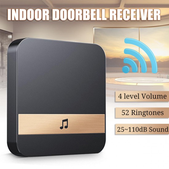 52 Tunes Wireless Digital Doorbell Outdoor Transmitter Indoor Receiver Door Bell Intercom Door Ring Phone Security