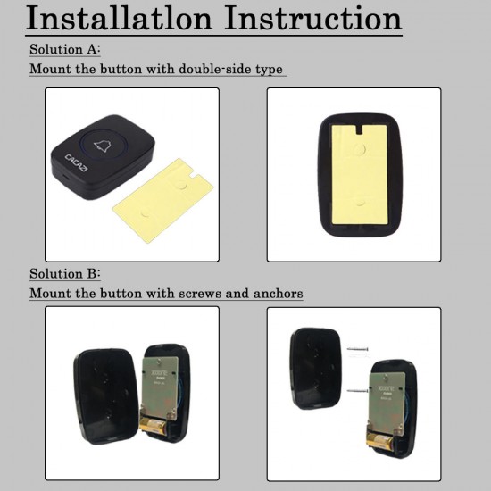 A10 A10 Wireless Doorbell Waterproof 100-240V 300M Range Music Door Bell Home 60 Chimes Door Ring 2 Receiver 1 Transmitter A10 A10 Wireless Doorbell Waterproof 100-240V 300M Range Music Door Bell Home 60 Chimes Door Ring 2 Receiver 1 Transmitter