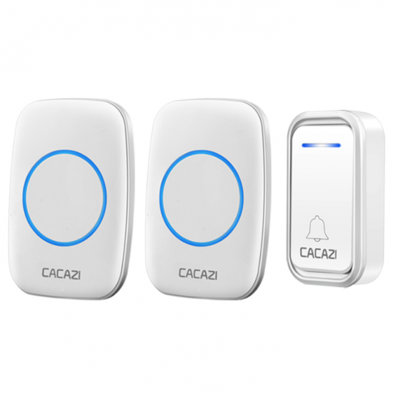 A10F Waterproof Wireless Doorbell 300M Remote Door Bell Chime 220V 1 Button 2 Receiver
