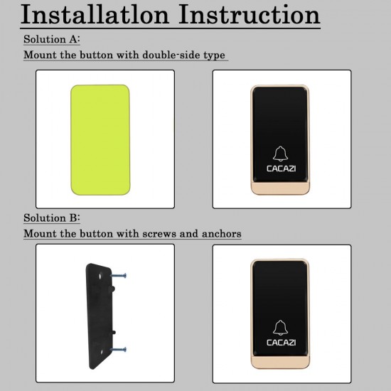 A10J Self-powered Wireless Doorbell Waterproof No Battery LED light Home Cordless DoorBell A10J Self-powered Wireless Doorbell Waterproof No Battery LED light Home Cordless DoorBell