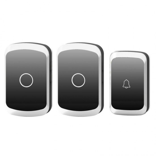 A20 Wireless Music Doorbell Waterproof AC 110-220V 300M Remote Door Bell 1 Button 2 Receivers