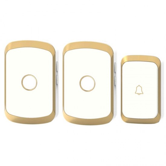 A20 Wireless Music Doorbell Waterproof AC 110-220V 300M Remote Door Bell 1 Button 2 Receivers