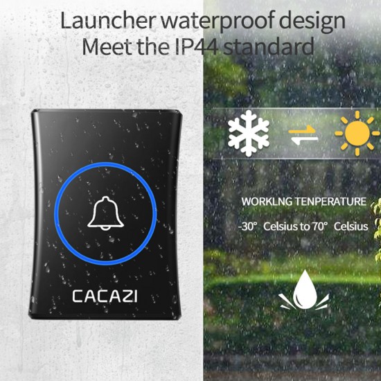 A30 Smart Waterproof Wireless Music Doorbell Battery 300M Remote Button Receiver Home Call Ring Bell A30 Smart Waterproof Wireless Music Doorbell Battery 300M Remote Button Receiver Home Call Ring Bell