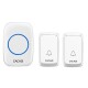 A60 Waterproof Wireless Music Doorbell LED Light Battery 300M Remote Home Cordless Call Bell58 Chime 2 Button 1 Receiver