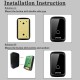 A60 Waterproof Wireless Music Doorbell LED Light Battery 300M Remote Home Cordless Call Bell58 Chime 1 Button 2 Receiver