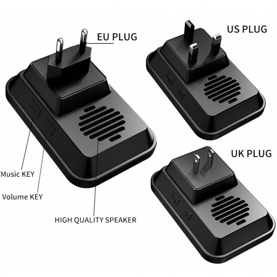 A88 Wireless Waterproof Doorbell LED Light 300M Remote 2 Button 1 Receiver Calling Bell A88 Wireless Waterproof Doorbell LED Light 300M Remote 2 Button 1 Receiver Calling Bell