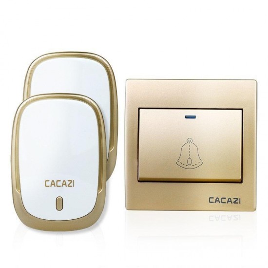 AC110-220V Wireless Doorbell Waterproof 1 Button+2 Plug-in Receivers 300M Remote Music Door Dell AC110-220V Wireless Doorbell Waterproof 1 Button+2 Plug-in Receivers 300M Remote Music Door Dell