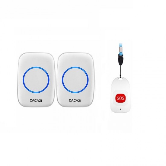 C10 Smart Home Wireless Pager Doorbell Old Man Emergency Alarm 80m Remote Call Bell 1 Button 2 Receiver C10 Smart Home Wireless Pager Doorbell Old Man Emergency Alarm 80m Remote Call Bell 1 Button 2 Receiver