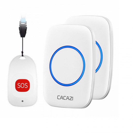 C10 Smart Home Wireless Pager Doorbell Old Man Emergency Alarm 80m Remote Call Bell 1 Button 2 Receiver C10 Smart Home Wireless Pager Doorbell Old Man Emergency Alarm 80m Remote Call Bell 1 Button 2 Receiver