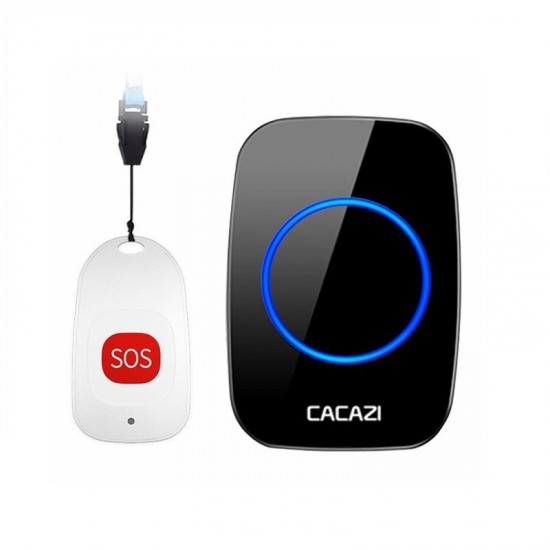 C10 Smart Home Wireless Pager Doorbell Old Man Emergency Alarm 80m Remote Call Bell 1 Button 2 Receiver C10 Smart Home Wireless Pager Doorbell Old Man Emergency Alarm 80m Remote Call Bell 1 Button 2 Receiver