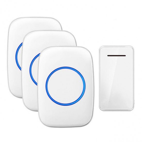 FA10-3 Self-powered Wireless Music Doorbell Waterproof No battery Calling Doorbell Chime 1 Button 3 Receiver