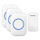 FA10-3 Self-powered Wireless Music Doorbell Waterproof No battery Calling Doorbell Chime 1 Button 3 Receiver