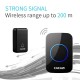 FA12-2 Self-Powered Wireless Doorbell Waterproof Smart No Battery Home Cordless Bell 200M Remote 38 Chimes