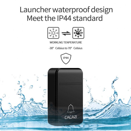 FA12-2 Self-Powered Wireless Doorbell Waterproof Smart No Battery Home Cordless Bell 200M Remote 38 Chimes FA12-2 Self-Powered Wireless Doorbell Waterproof Smart No Battery Home Cordless Bell 200M Remote 38 Chimes