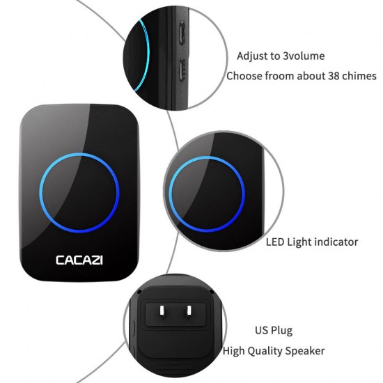 FA12-2 Self-Powered Wireless Doorbell Waterproof Smart No Battery Home Cordless Bell 200M Remote 38 Chimes FA12-2 Self-Powered Wireless Doorbell Waterproof Smart No Battery Home Cordless Bell 200M Remote 38 Chimes