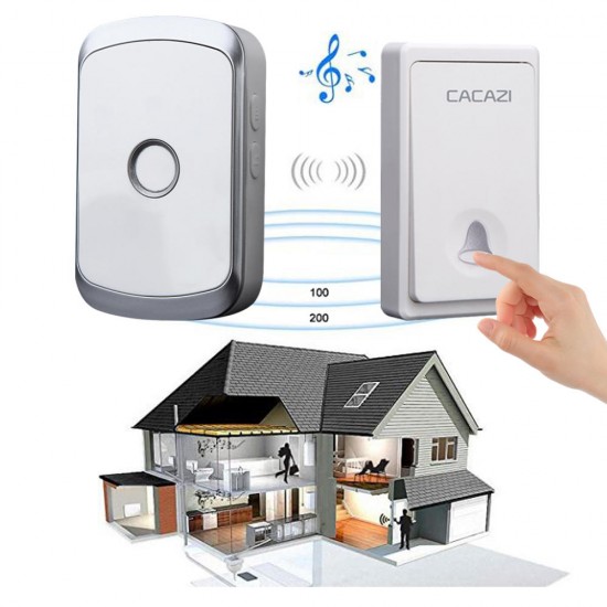 FA20-2 Self-powered Waterproof Wireless Doorbell 200M Remote LED Light Home Music Doorbell 36 Chime