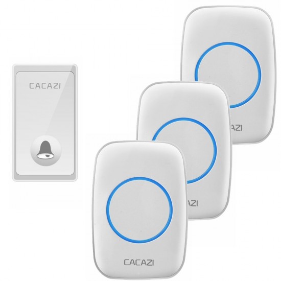 FA60 Wireless Doorbell Self-powered Waterproof Intelligent Home Door Ring Bell 3Pcs Receivers Transmitter