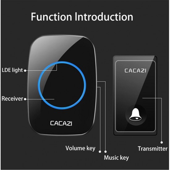FA60 Wireless Doorbell Self-powered Waterproof Intelligent Home Door Ring Bell 3Pcs Receivers Transmitter FA60 Wireless Doorbell Self-powered Waterproof Intelligent Home Door Ring Bell 3Pcs Receivers Transmitter