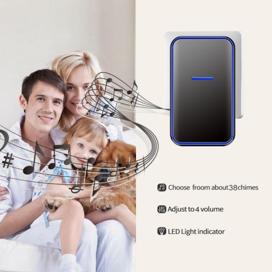 FA68 No Battery Required Home Wireless Doorbell 1 Button 1 Receiver Waterproof Self-Powered Ring Bell FA68 No Battery Required Home Wireless Doorbell 1 Button 1 Receiver Waterproof Self-Powered Ring Bell
