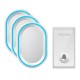 FA80-3 Self-powered Wireless Doorbell 3 Receiver Waterproof No Battery Required Button Smart Home Cordless Call Bell 58 Chime
