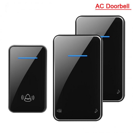 A8 AC Wireless Doorbell Waterproof 300M Remote Long Range Door Bell Door Chime 2 Receivers to 1 Transmitter