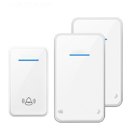 A8 AC Wireless Doorbell Waterproof 300M Remote Long Range Door Bell Door Chime 2 Receivers to 1 Transmitter