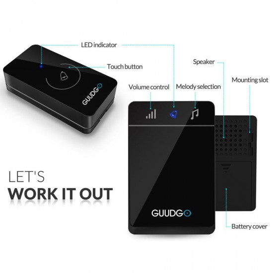 GD-MD01 Wireless Touch Screen Music Doorbell Portable Waterproof Doorbell 52 Chime GD-MD01 Wireless Touch Screen Music Doorbell Portable Waterproof Doorbell 52 Chime