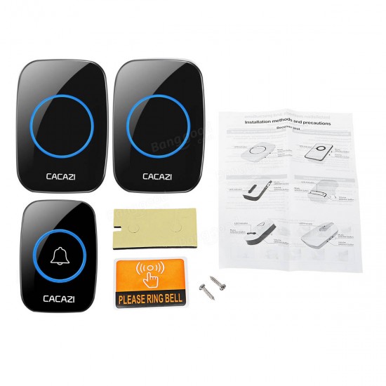 Home Wireless Doorbell Waterproof Remote 300M Distance 1 Transmitter 2 Receiver Home Wireless Doorbell Waterproof Remote 300M Distance 1 Transmitter 2 Receiver