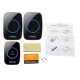 Home Wireless Doorbell Waterproof Remote 300M Distance 1 Transmitter 2 Receiver