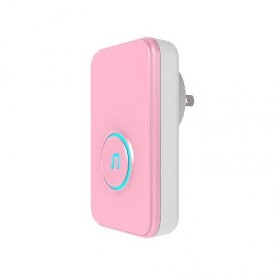 Self-Powered Wireless Music Doorbell Self-Generating Long Distance No Battery Pink EU US Plug