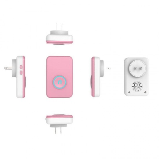 Self-Powered Wireless Music Doorbell Self-Generating Long Distance No Battery Pink EU US Plug