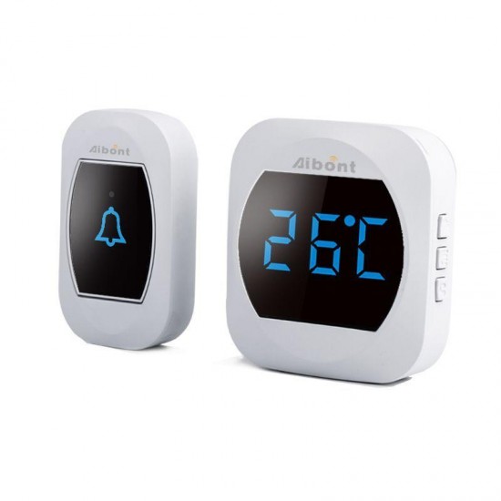 Smart Temperature Wireless Waterproof Doorbell 45 Chimes 200M Long Range Real-time Thermometer