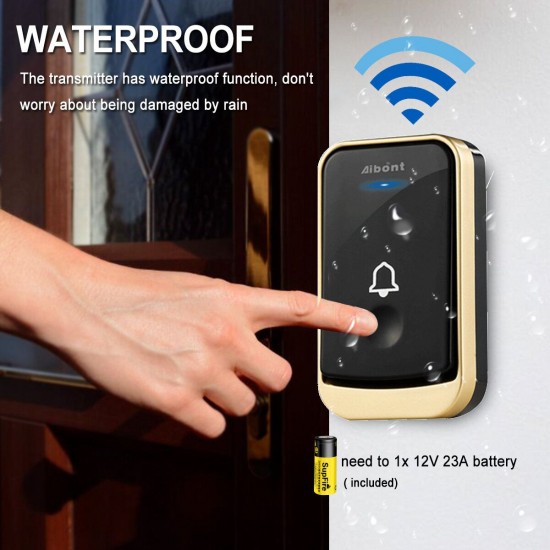 Smart Wireless Doorbell 45 Songs Ringtones & 200m Transmission Music DoorBell
