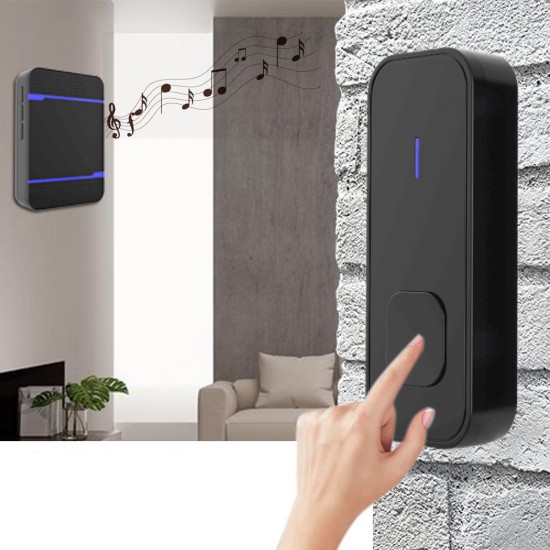 Waterproof LED 55 Songs Chime Wireless Doorbell Receiver & Transmitter